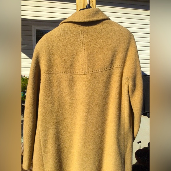 Vintage double breasted camel hair wool coat tan beige collared xxl extra large - Picture 10 of 10